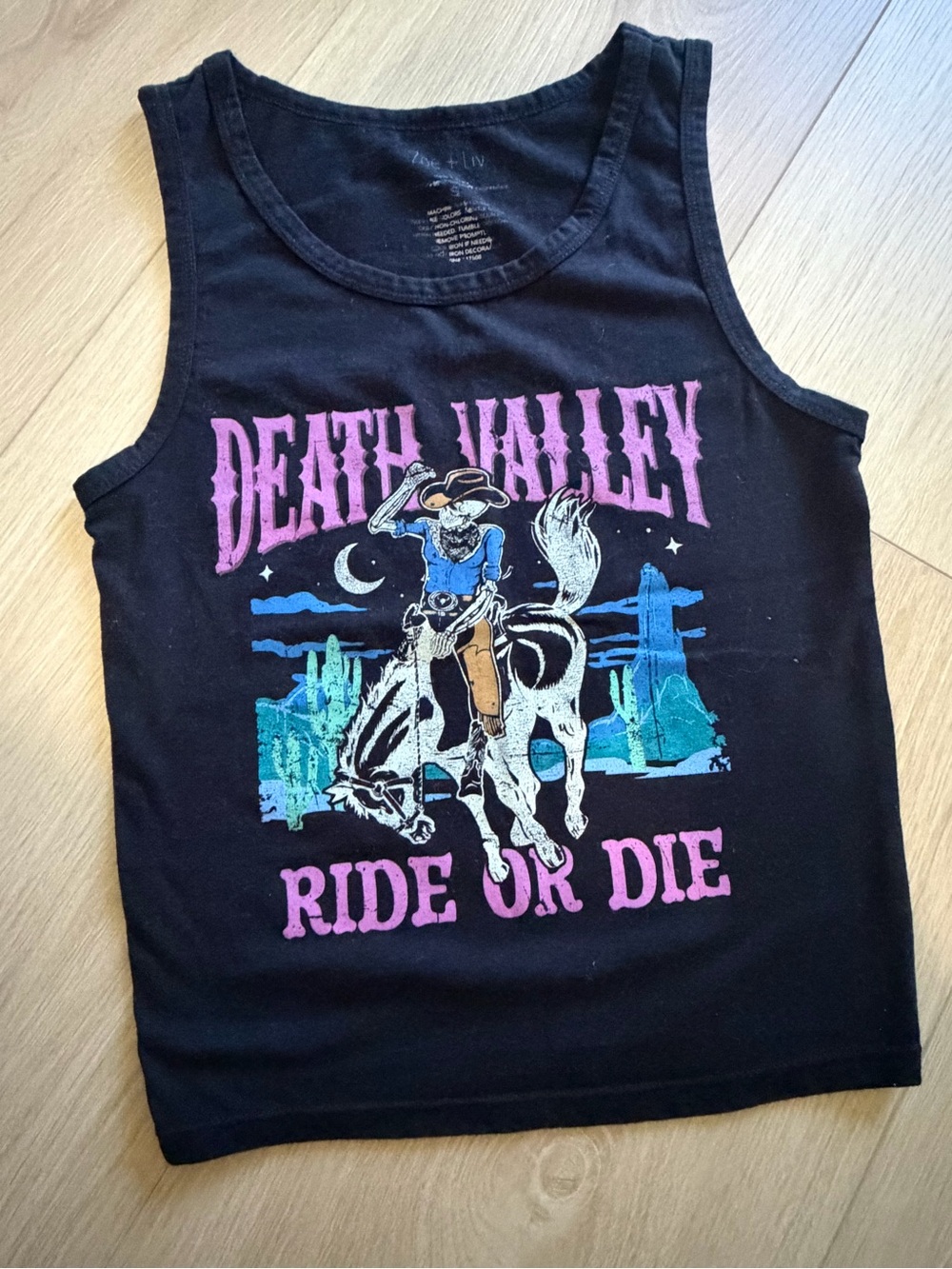 Death Valley 'Ride or Die' Black Graphic Tank Top